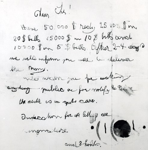 lindbergh baby kidnapping ransom note